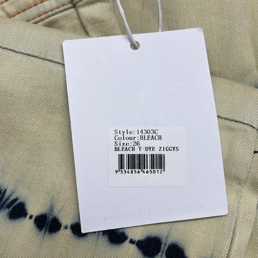 One Teaspoon Cream Tie-Dye Flare Jeans - Picture 4 of 4